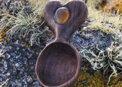 Walnut & Seaglass Scoop